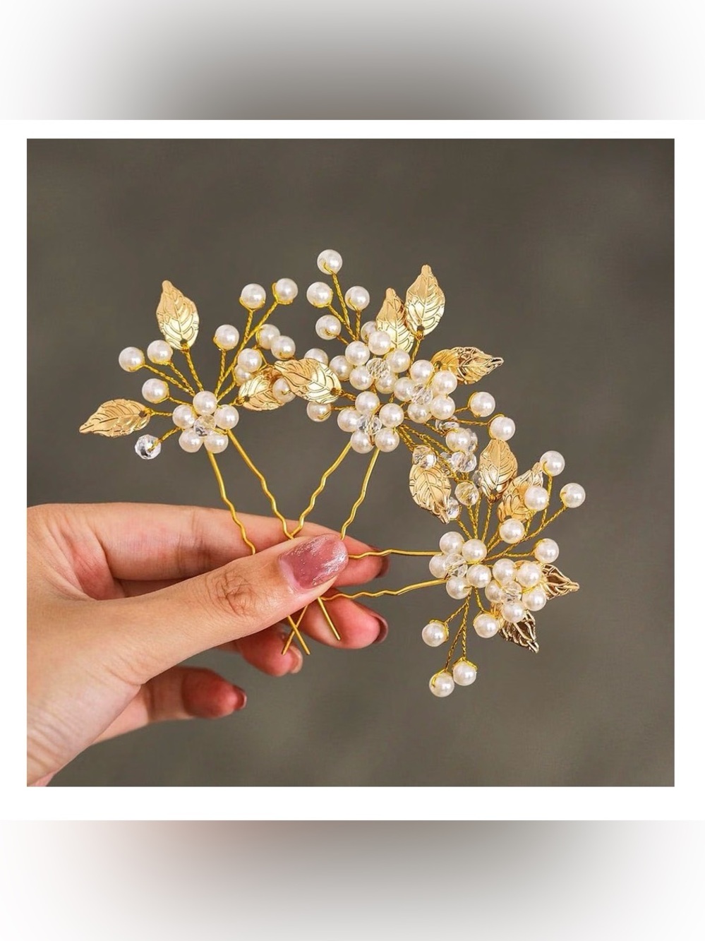 Gold Pearl Wedding Hair Pins - Elegant Bridal Accessories